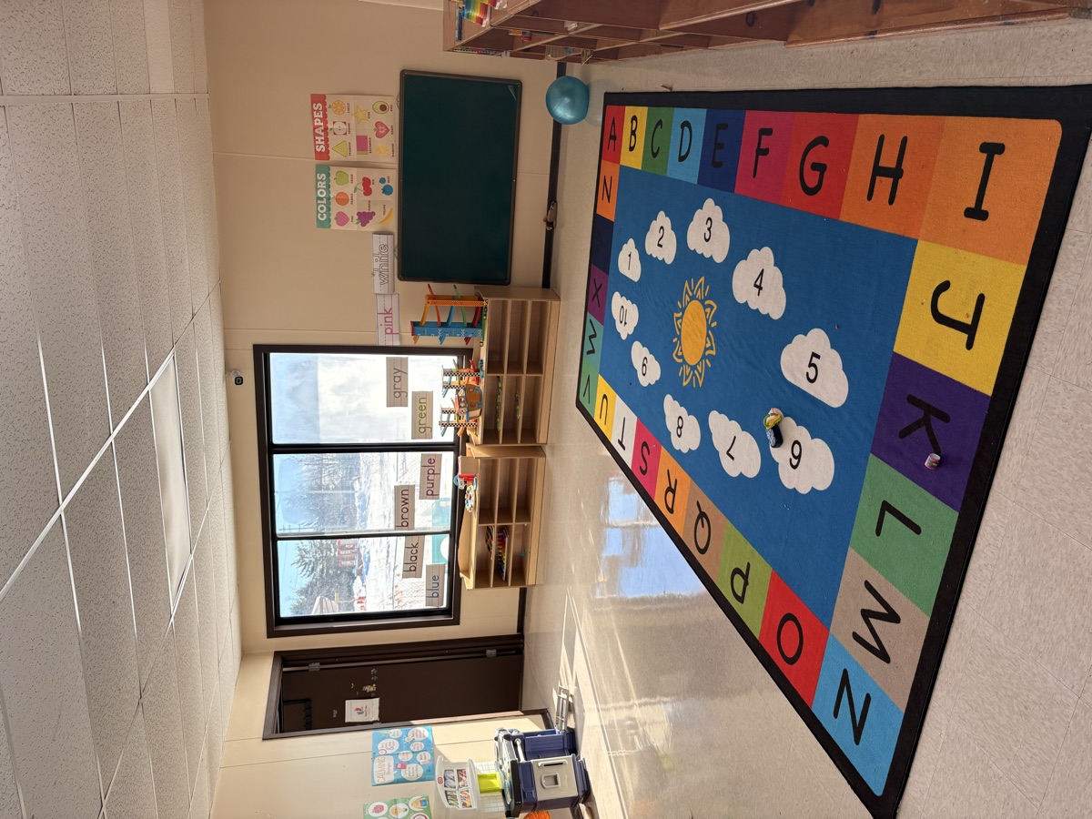 Colorful classroom learning rug